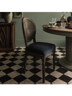 OKA Washakie Velvet Upholstered Dining Chair - view 2, Air Force Blue