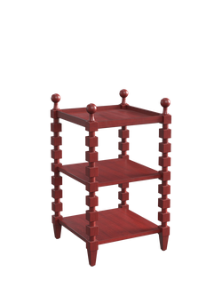 OKA Huxley Side Table, Brushed Red, Brushed Red