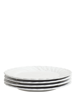OKA Nephele Ceramic Dinner Plate, Set of 4, 29cm, White, White