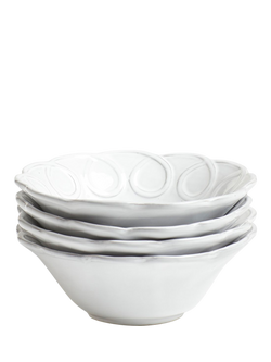 OKA Nephele Ceramic Cereal Bowl, Set of 4, 15cm, White, White