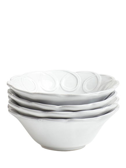 OKA Nephele Ceramic Cereal Bowl, Set of 4, 15cm, White, White
