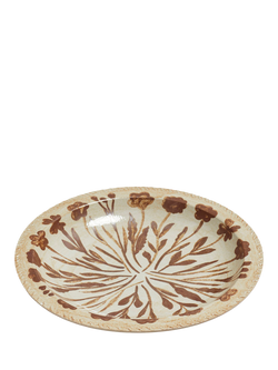 OKA Dela Round Porcelain Serving Platter, 41cm, Brown, Brown