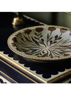 OKA Dela Round Porcelain Serving Platter, 41cm, Brown - view 2, Brown