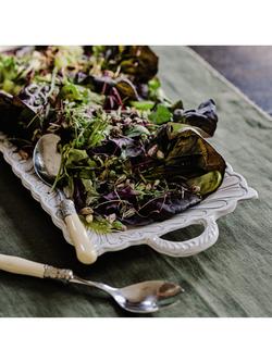 OKA Nephele Rectangular Ceramic Serving Platter, White - view 2, White