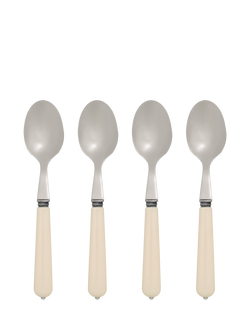 OKA Stainless Steel Serving Spoons, Set of 4, Ivory, Ivory