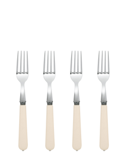 OKA Stainless Steel Table Forks, Set of 4, Ivory, Ivory