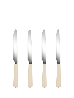 OKA Stainless Steel Table Knives, Set of 4, Ivory, Ivory