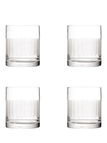 OKA Ranelagh Etched Glass Tumbler, Set of 4, 380ml, Clear, Clear