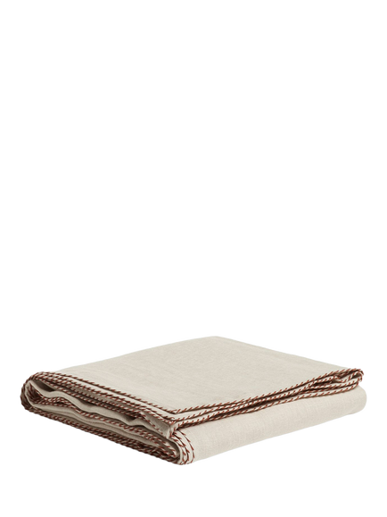 OKA Elias Linen Tablecloth, 300 x 175cm, Putty, Putty