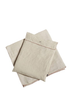 OKA Elias Linen Tablecloth, 300 x 175cm, Putty - view 2, Putty