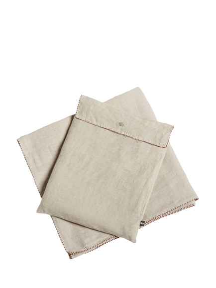 OKA Elias Linen Tablecloth, 300 x 175cm, Putty - view 2, Putty