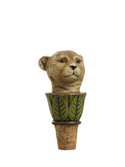 OKA Lakadema Leopard Bottle Stoppers, Set of 2, Green - view 2, Multi