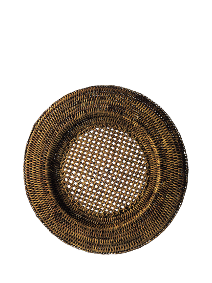 OKA Woven Rattan Underplate, 32cm, Natural, Brown