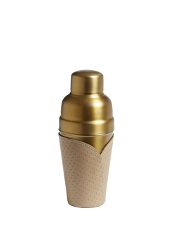 OKA Emsworth Leather Wrap Cocktail Shaker, 500ml, Taupe, Taupe