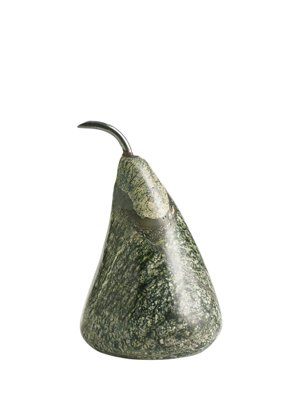 OKA Marble Pear Ornament, Distressed Green, Distressed Green
