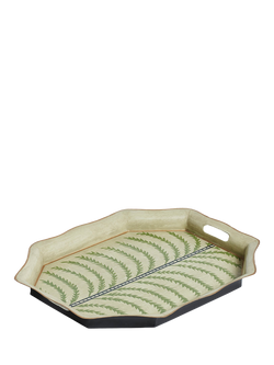 OKA Areca Palm Leaf Scroll Tray, Putting Green, Putting Green