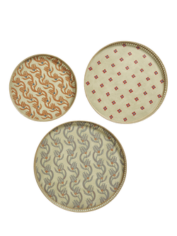 OKA Muhibbi & Maeve Round Trays, Set of 3, Multi, Multi