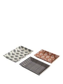 OKA Ocellus/Grassetto Rectangular Trays, Set of 3, Multi, Multi