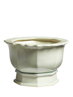 OKA Campanula Ceramic Indoor Planter, 36cm, Off White, Off White