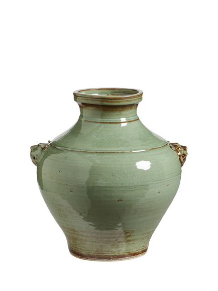 OKA Huai Porcelain Pot Vase, H33cm, Olive, Olive