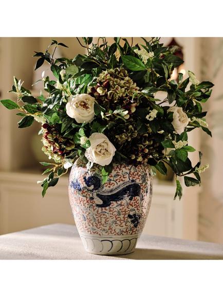 OKA Liliang Hand Painted Ceramic Vase, H38cm, Multi - view 2, Multi