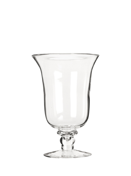 OKA Large Glass Hurricane Lamp Vase, H41cm, Clear, Glass