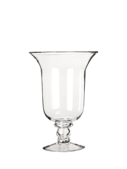 OKA Medium Glass Hurricane Lamp Vase, H30cm, Clear, Glass
