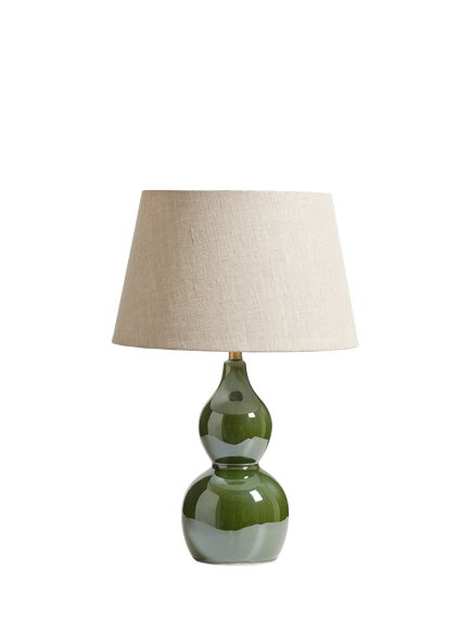OKA Kalinda Ceramic Table Lamp Base, Moss - view 2, Moss