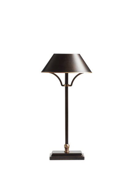 OKA Mini Grisewood Rechargeable Portable Table Lamp, Brown, Brown