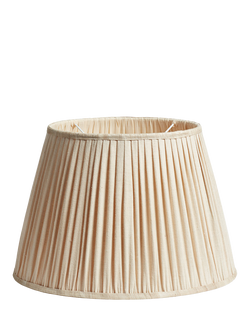 OKA Archibald Pleat Linen Lampshade, 45cm, Oyster, Oyster