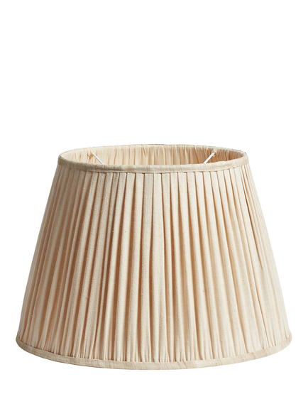 OKA Archibald Pleat Linen Lampshade, 45cm, Oyster, Oyster