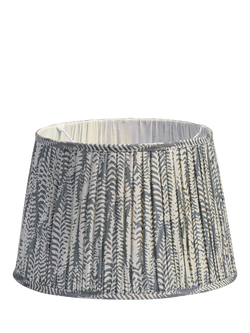 OKA Elemeri Pleat Lampshade, 35cm, Heron Blue, Heron Blue