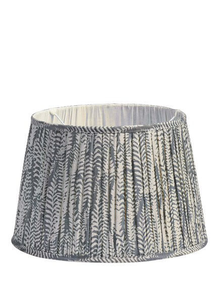 OKA Elemeri Pleat Lampshade, 35cm, Heron Blue, Heron Blue