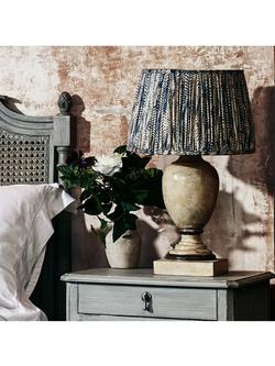 OKA Elemeri Pleat Lampshade, 35cm, Heron Blue - view 2, Heron Blue