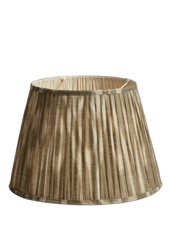 OKA Lillian Ikat Pleat Lampshade, 45cm, Olive, Olive