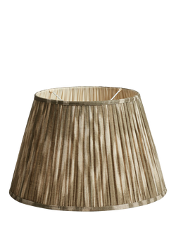OKA Lillian Ikat Pleat Lampshade, 50cm, Olive, Olive