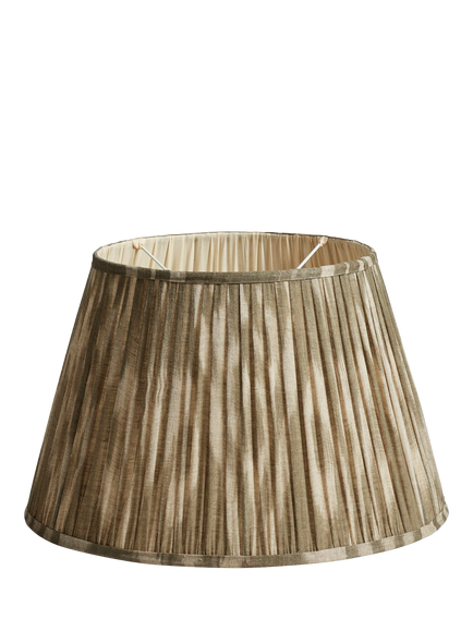 OKA Lillian Ikat Pleat Lampshade, 50cm, Olive, Olive