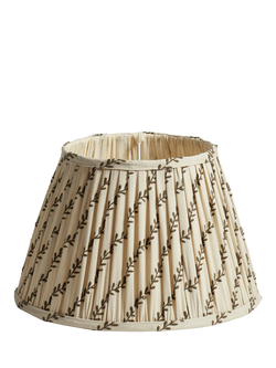 OKA Delen Leaf Pleat Drum Lampshade, 35cm, Spruce, Spruce