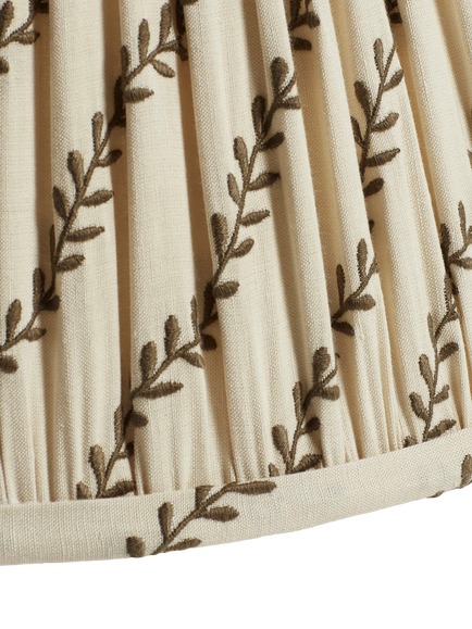 OKA Delen Leaf Pleat Drum Lampshade, 35cm, Spruce - view 2, Spruce