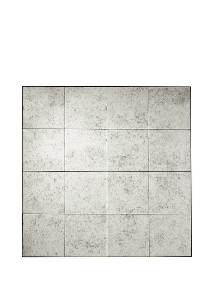 OKA Sedgwick Square Glass Tile Wall Mirror, 120 x 120cm, Antiqued Glass, Glass