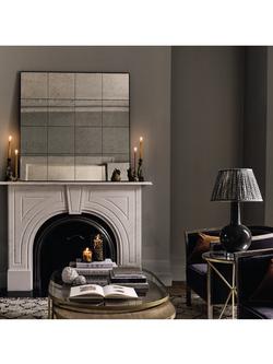 OKA Sedgwick Square Glass Tile Wall Mirror, 120 x 120cm, Antiqued Glass - view 2, Glass