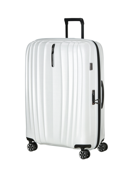 Nexis 82cm Expandable Double Wheel Spinner Suitcase, 134/147L, Cotton White