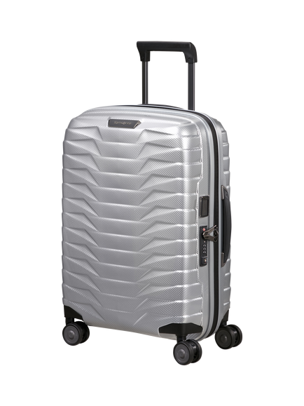 Samsonite Proxis 55cm, 40cm Wide Expandable 4-Wheeled Cabin Suitcase 40/46L, Silver