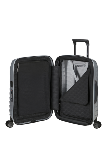 Samsonite Proxis 55cm, 40cm Wide Expandable 4-Wheeled Cabin Suitcase 40/46L - view 2, Silver