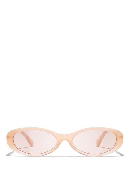 CHANEL Women's Oval Sunglasses CH55651831, Gradient Neutral/Pink - view 2, Gradient Neutral/Pink