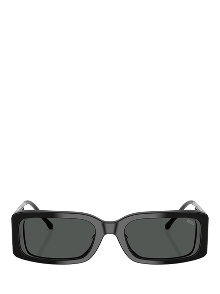 Diesel DL2017 Unisex Rectangular Sunglasses, Black/Grey - view 2, Black/Grey