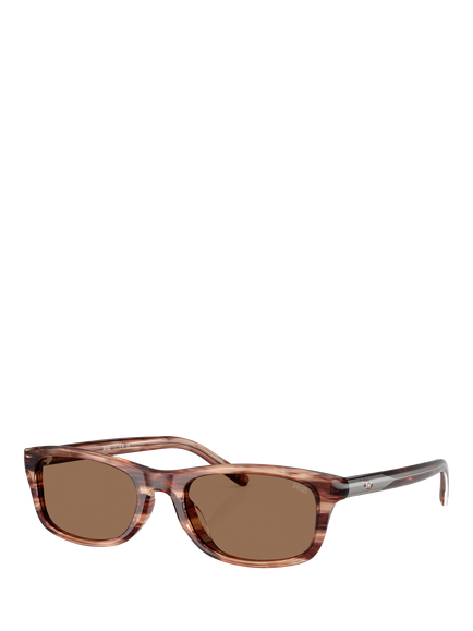 Diesel DL2018 Unisex Rectangular Sunglasses, Striated Brown/Brown, Striated Brown/Brown