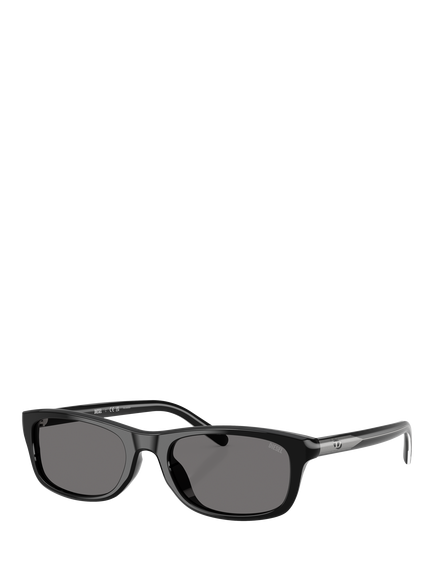 Diesel DL2018 Unisex Polarised Rectangular Sunglasses, Black/Grey, Black/Grey