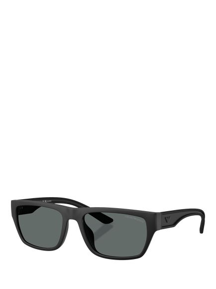 Emporio Armani EA4267 Men's Polarised Pillow Sunglasses, Matte Black/Grey, Matte Black/Grey