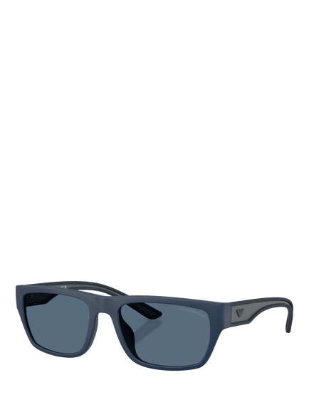 Emporio Armani EA4267 Men's Pillow Sunglasses, Matte Blue/Blue, Matte Blue/Blue